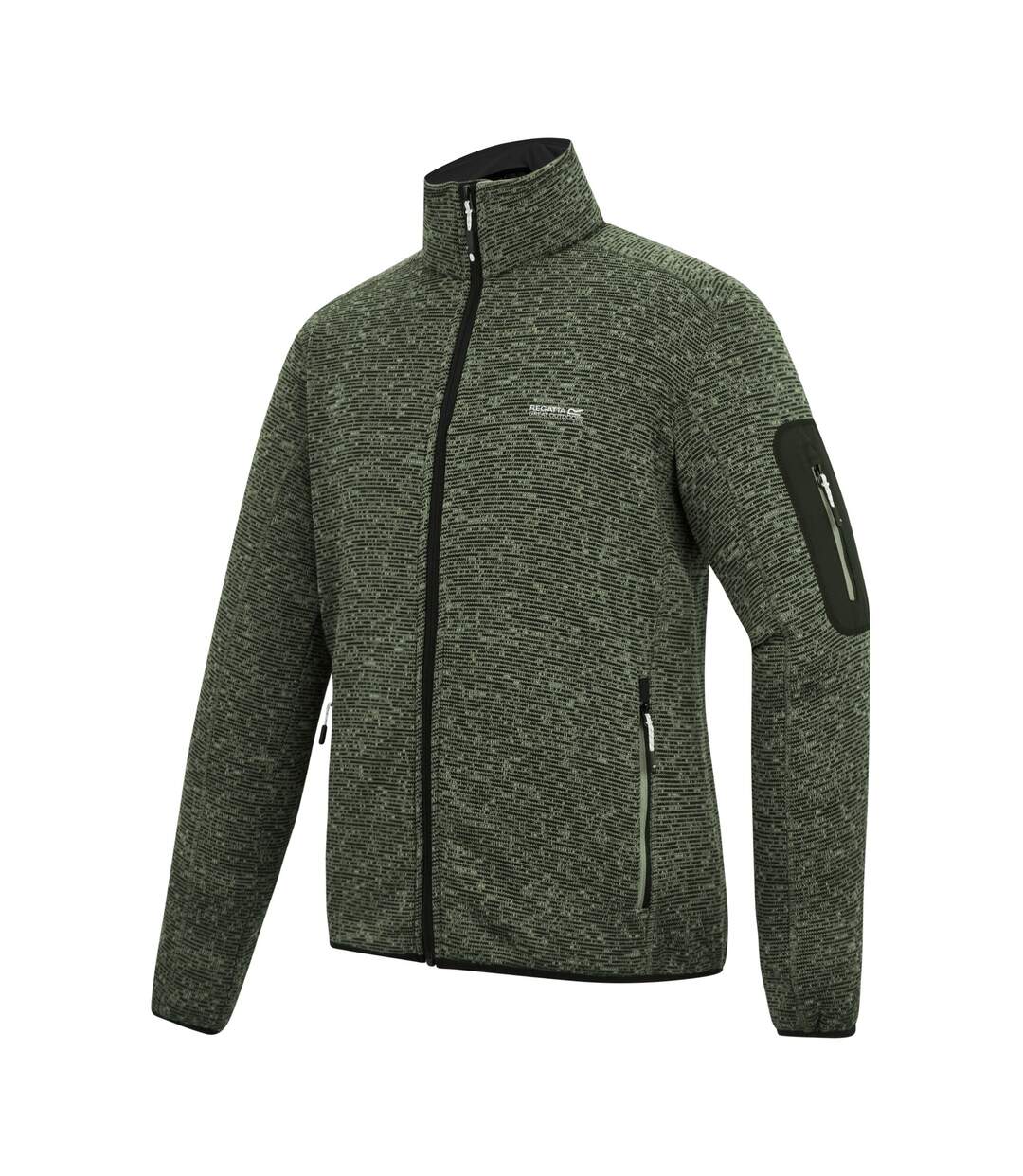 Mens Newhill Marl Full Zip Fleece Jacket Light Sage Regatta-3