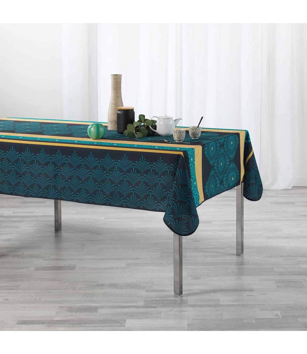 Nappe Antitache Cuisine Addict 150x200cm Bleu-3