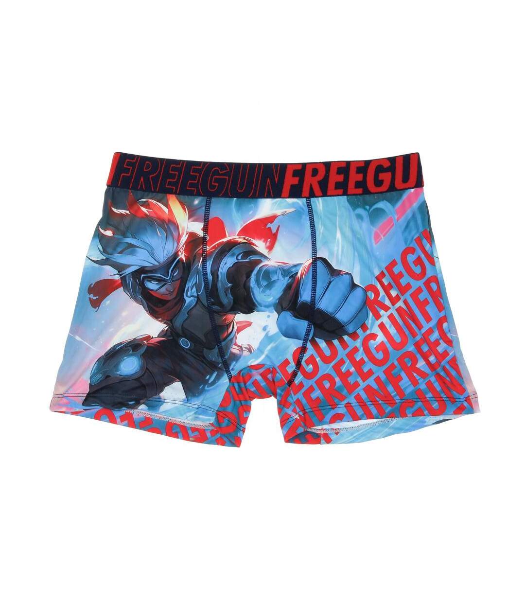 Boxer noir/rouge/bleu à imprimés homme freegun pow-1