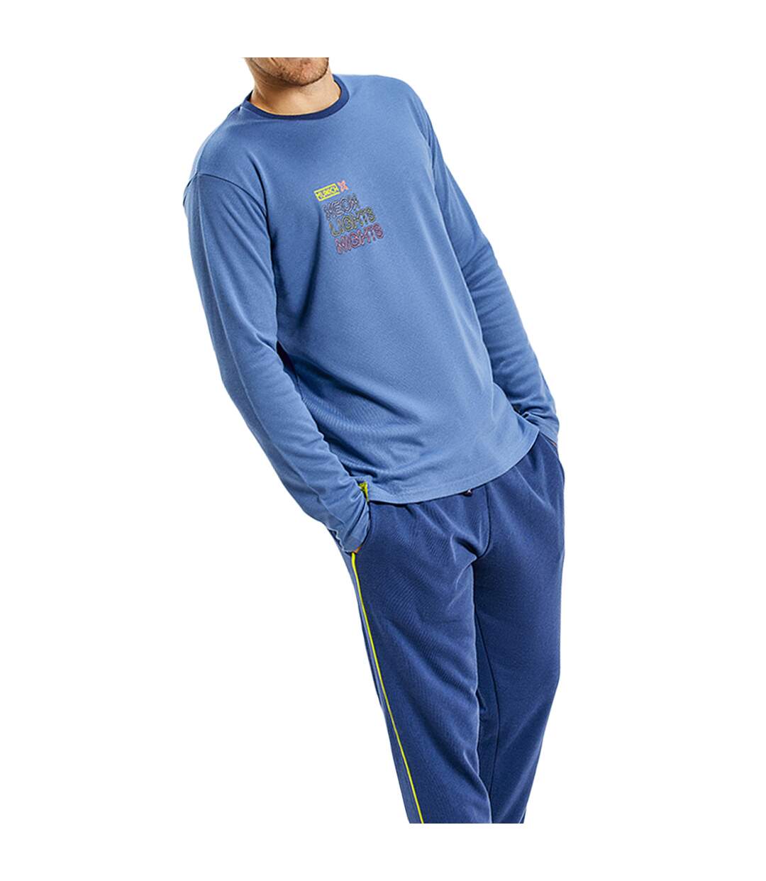 Winter pajamas long sleeve round neck MU1 men-2