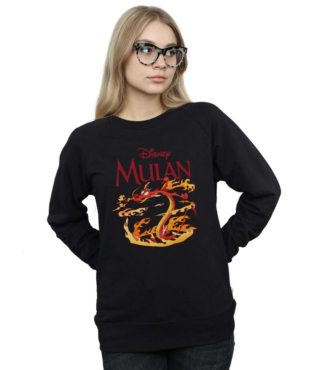 Disney - Sweat MULAN MUSHU DRAGON FIRE - Femme (Noir) - UTBI14043-2