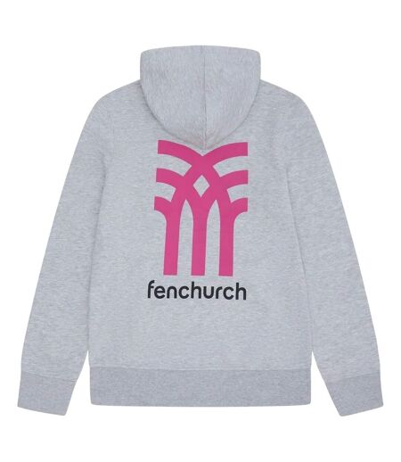 Unisex Adult Graphic Print Casual Full Zip Hoodie Grey Marl Fenchurch