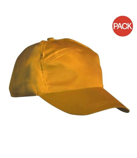 Lot de 2  casquettes unies adulte jaune Result