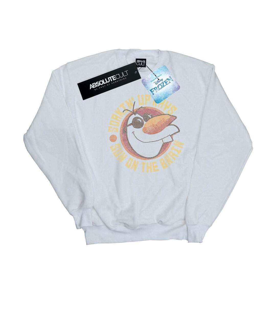Disney Sweatshirt Frozen Olaf Sun On The Brain Femme/Ladies (Blanc) - UTBI19010-1