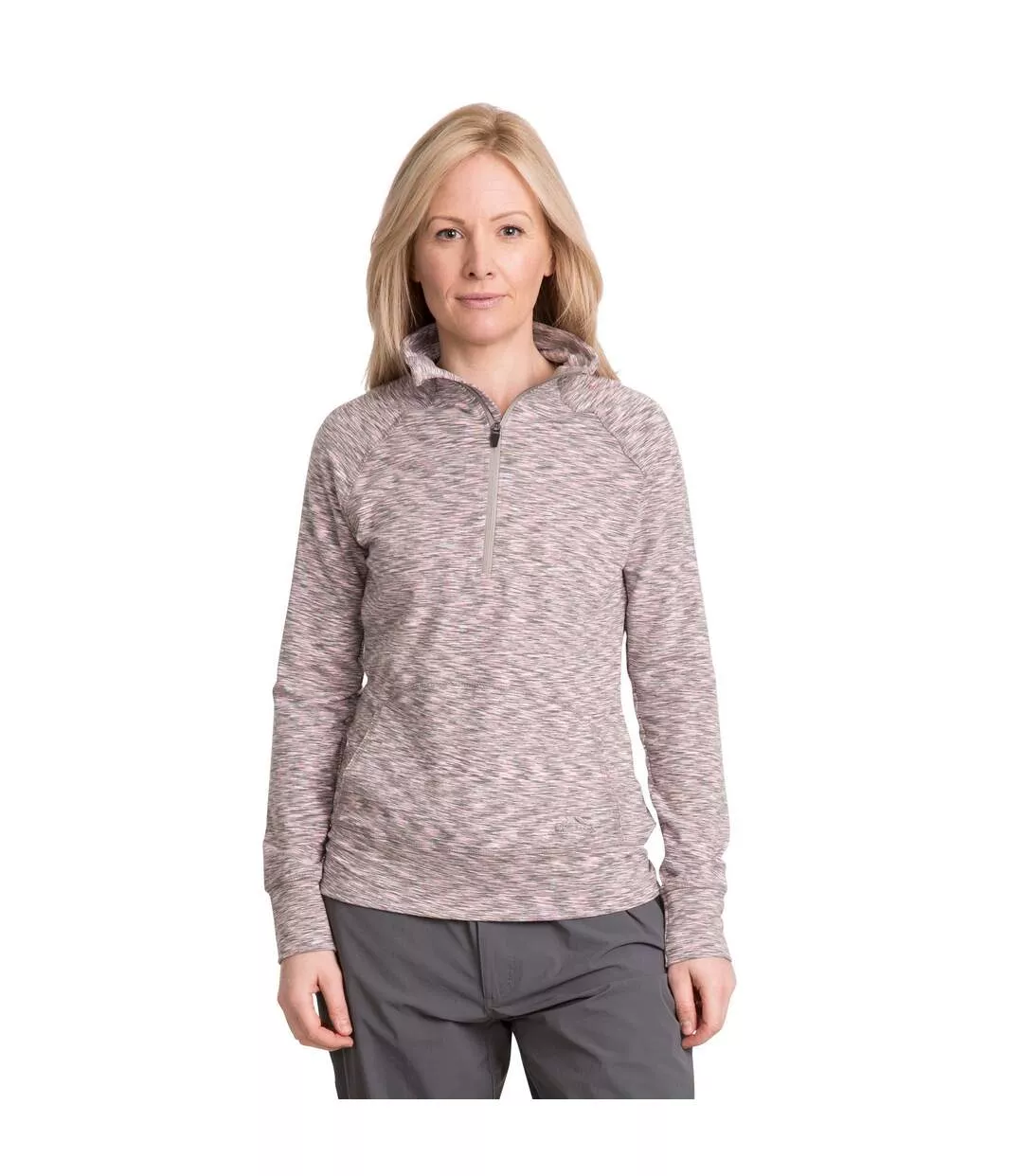 Moxie Haut Polaire À Col Zippé Femme Gris Marne Trespass-1