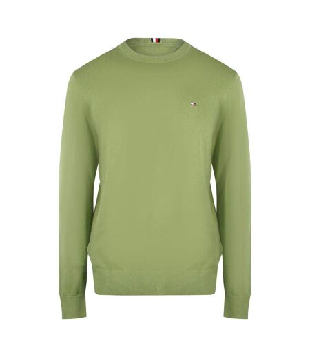 Mens Faded Crew Neck Sweatshirt Olive Green Tommy Hilfiger