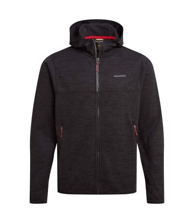 Mens travos full zip fleece top black pepper marl Craghoppers