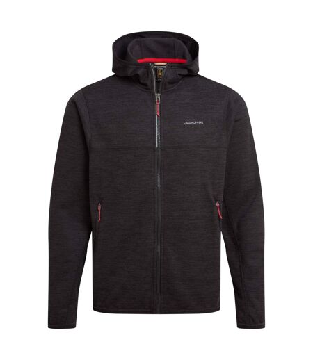 Mens travos full zip fleece top black pepper marl Craghoppers