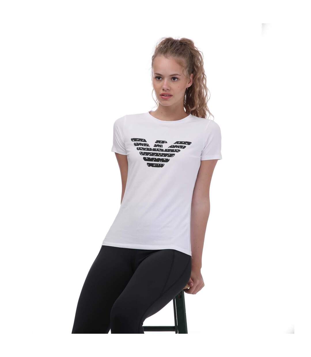 T-shirt femme blanc Emporio Armani-3