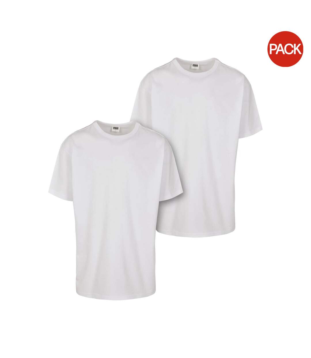 Pack Of 2  Mens Basic Organic Cotton T-shirt  White White Urban Classics-1