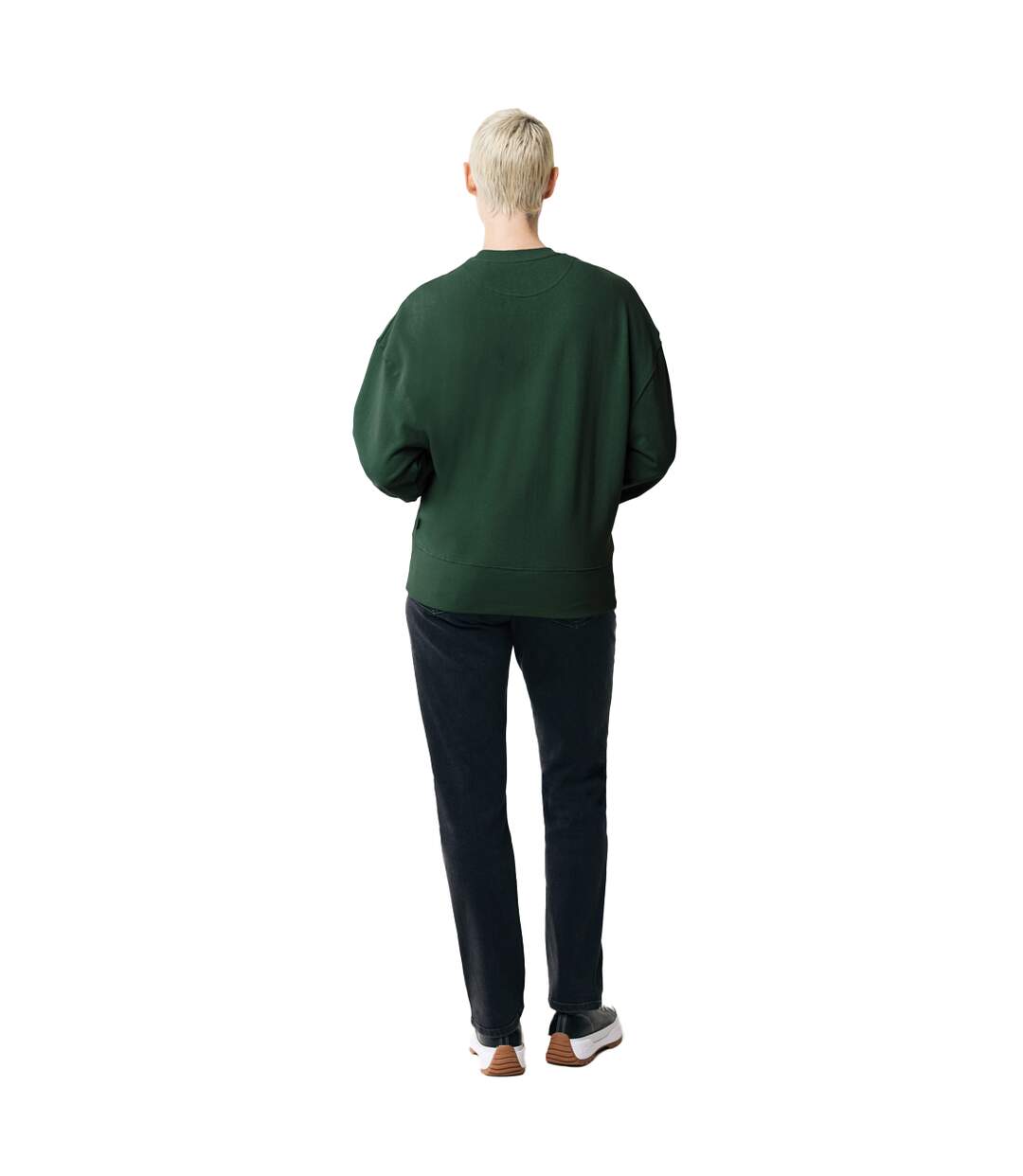 Unisex adult kruger recycled cotton crew neck relaxed fit sweatshirt forest green Iqoniq-4