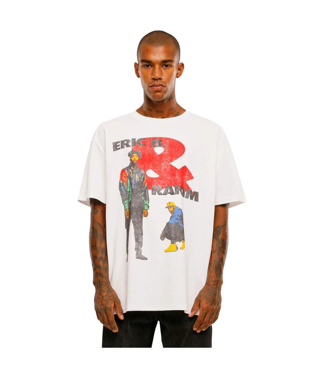 Mens Sweat The Technique Eric B. & Rakim Oversized T-shirt Blanc Mister Tee-1