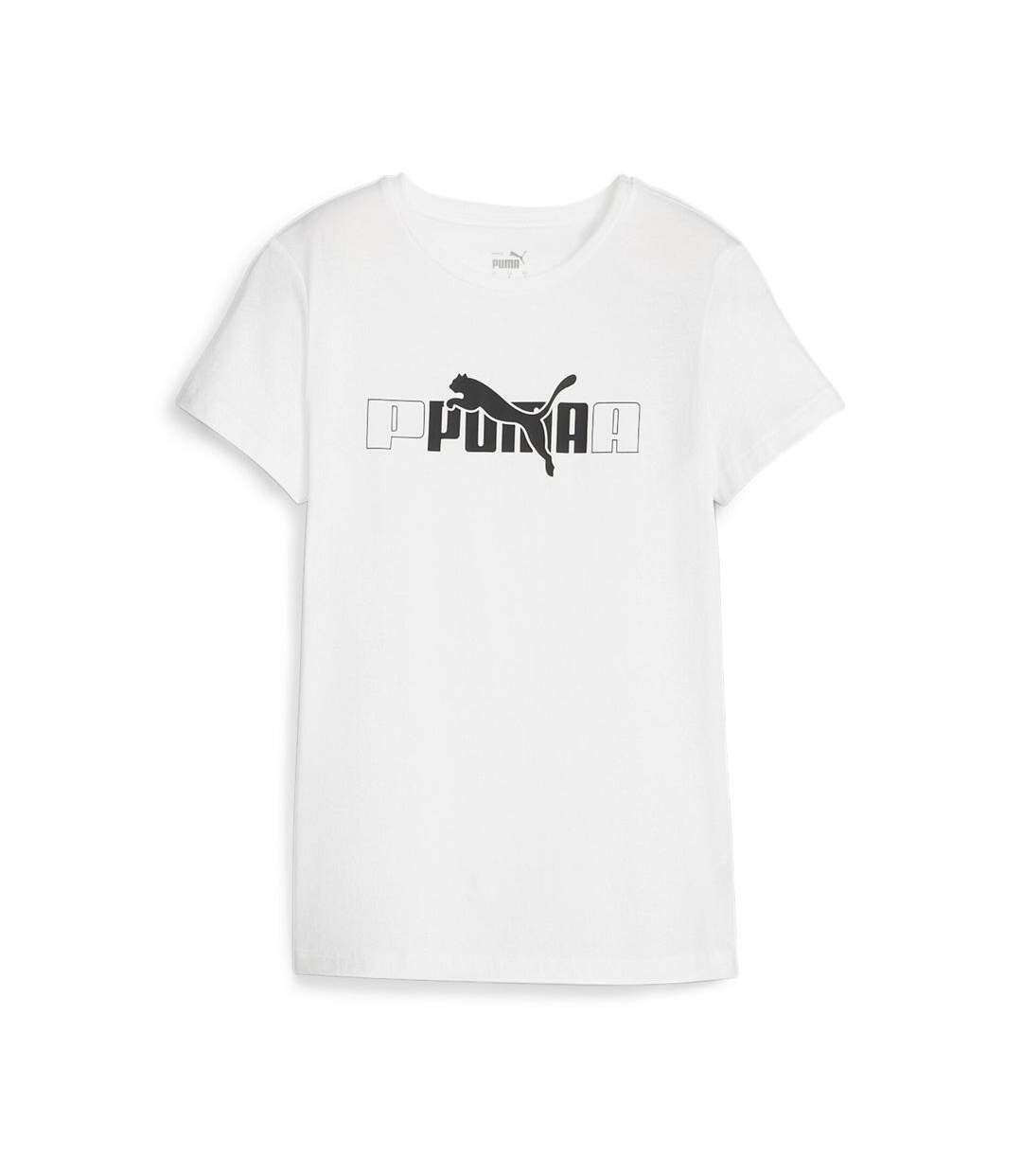 T-shirt blanc/noir femme puma essential - l-1