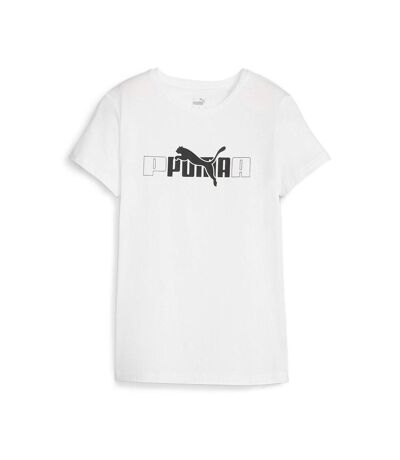 T-shirt blanc/noir femme puma essential - l