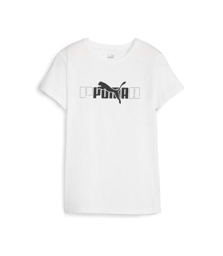 T-shirt blanc/noir femme puma essential - l