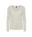 T-Shirt manches longues blanc/doré femme pieces billo - l-1
