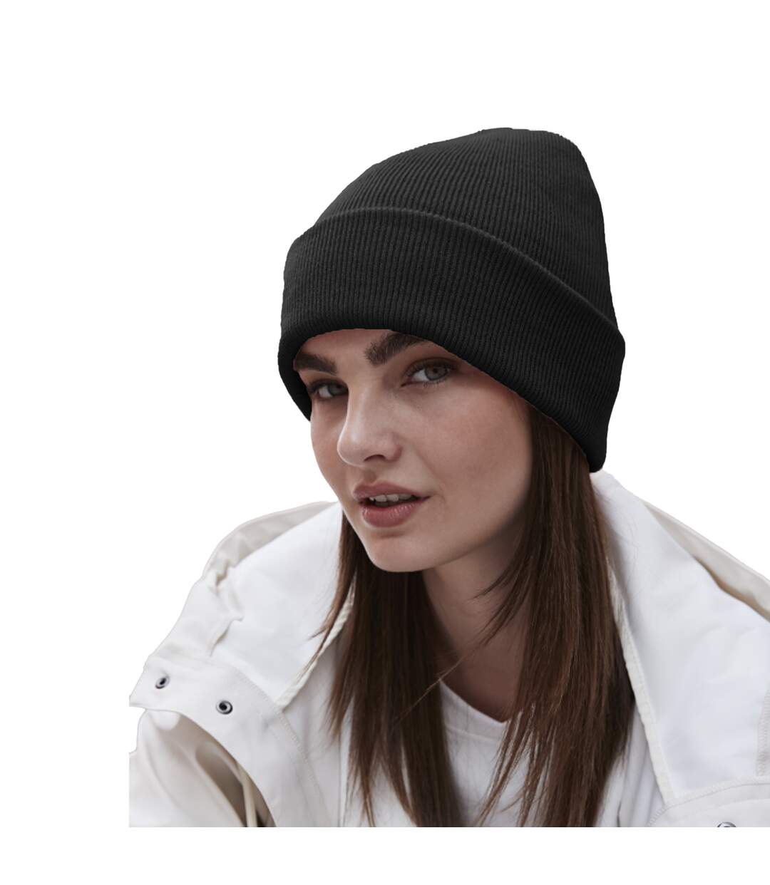 Unisex adults original cuffed beanie black Beechfield-2