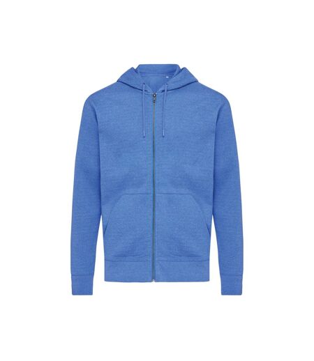 Unisex Adult Abisko Recycled Cotton Full Zip Hoodie Heather Blue Iqoniq