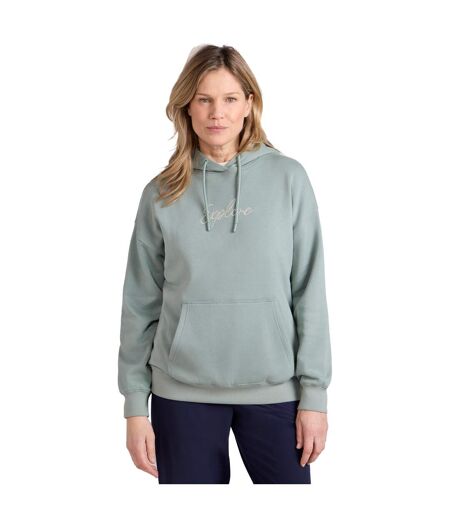Womens/ladies explore relaxed fit hoodie khaki green Mountain Warehouse