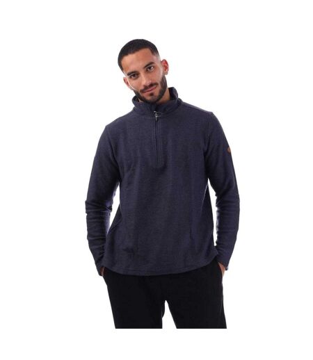 Mens Textured Knit Half Zip Fleece Top Navy Trespass