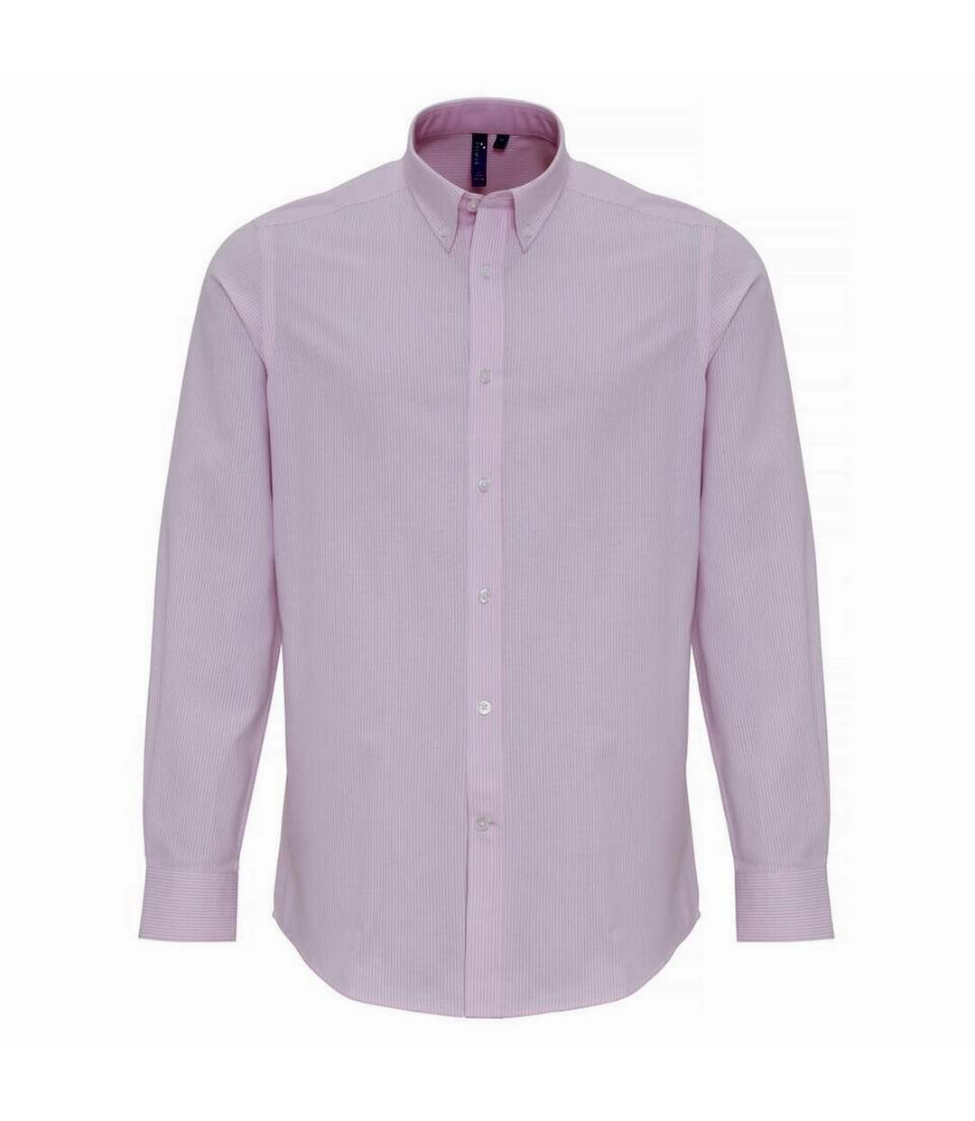 Mens cotton rich oxford stripe shirt white/pink Premier