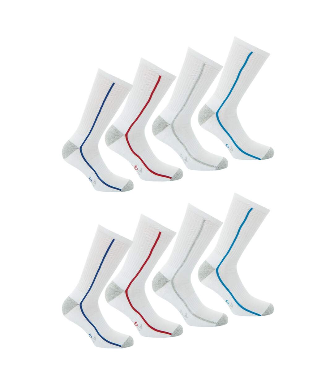 Lot de 8 paires de chaussettes de sport mi-hautes