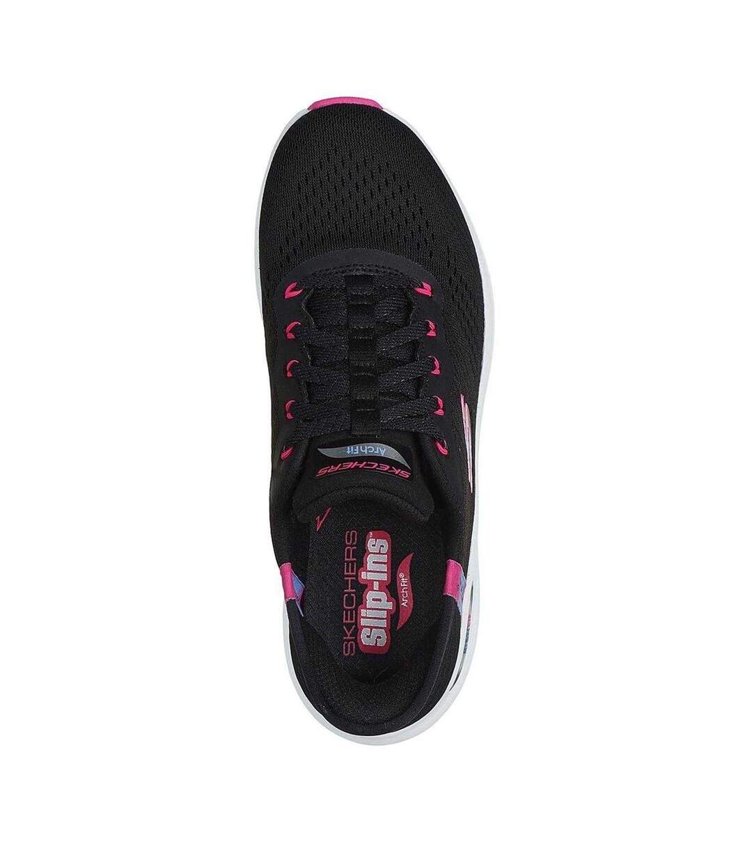 Baskets Arch Fit 2.0 Easy Chic Femme Noir Rose Vif Skechers-4