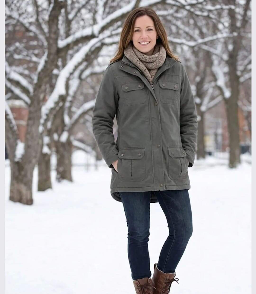 Parka Femme Doublée Grise en Coton Twill – Modèle NEPAL2-3