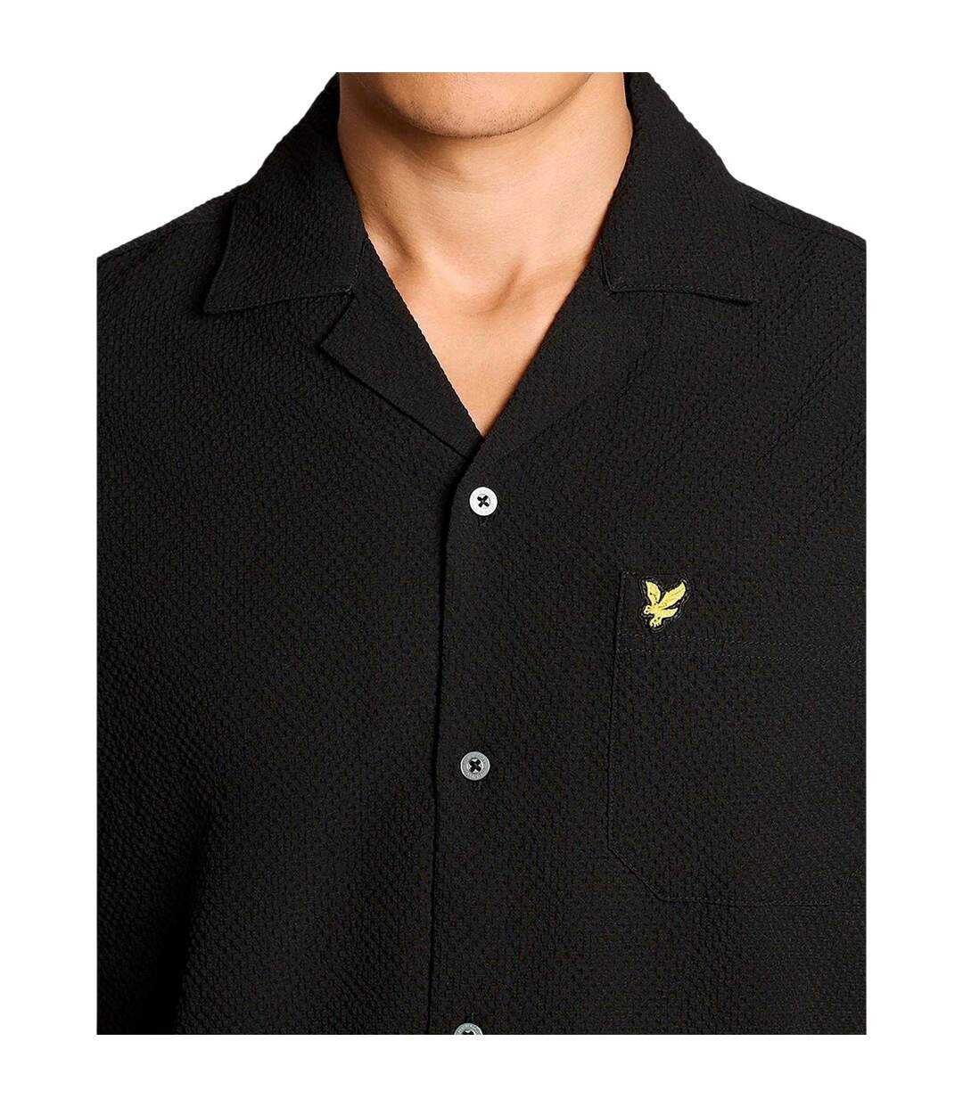 Mens Patterned Short-sleeved Shirt Black Lyle & Scott-4