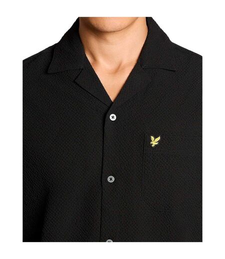 Mens Patterned Short-sleeved Shirt Black Lyle & Scott