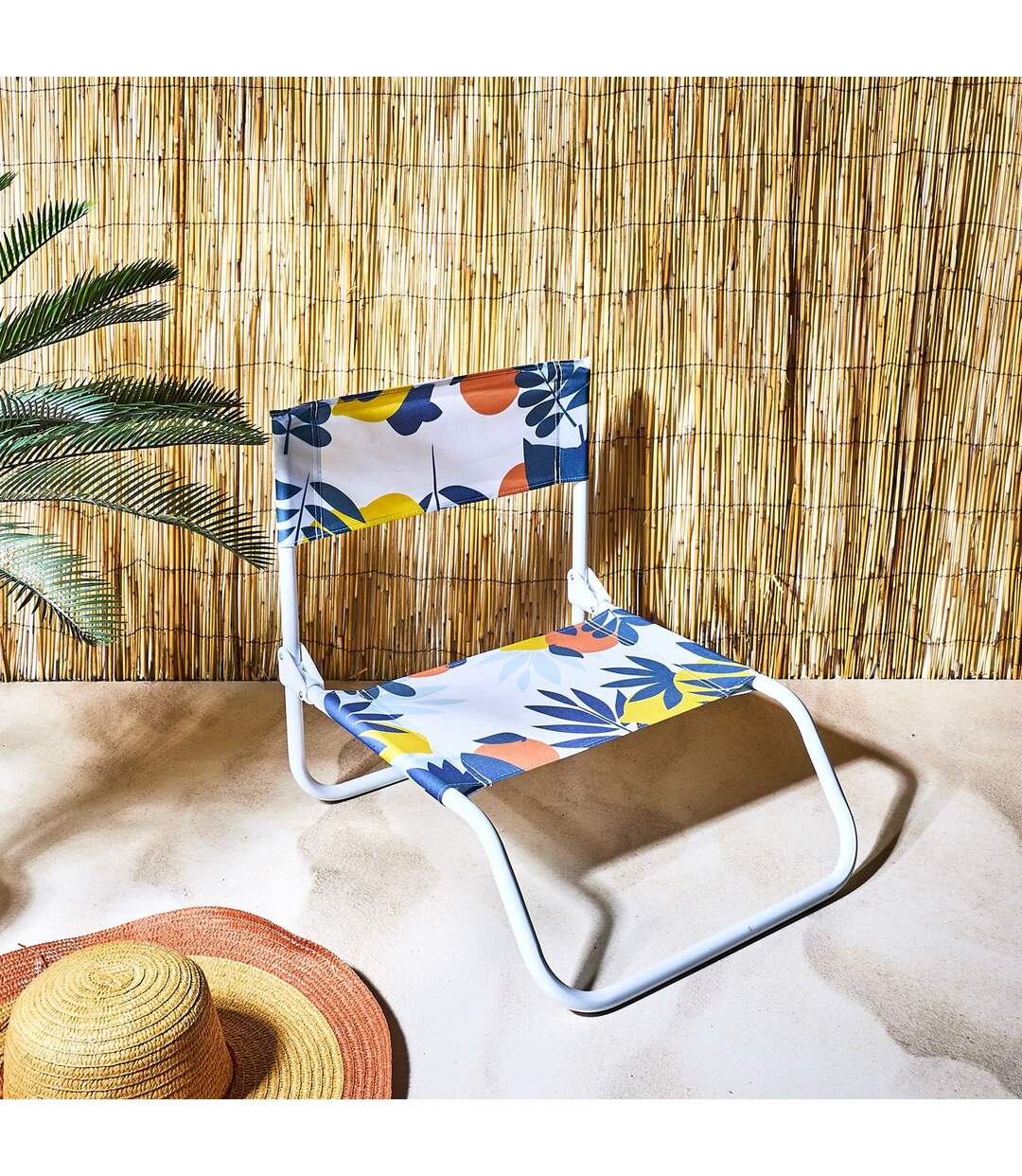 Lot de 2 Chaises de plage pliante Rio - Bleu, Orange et Jaune-4