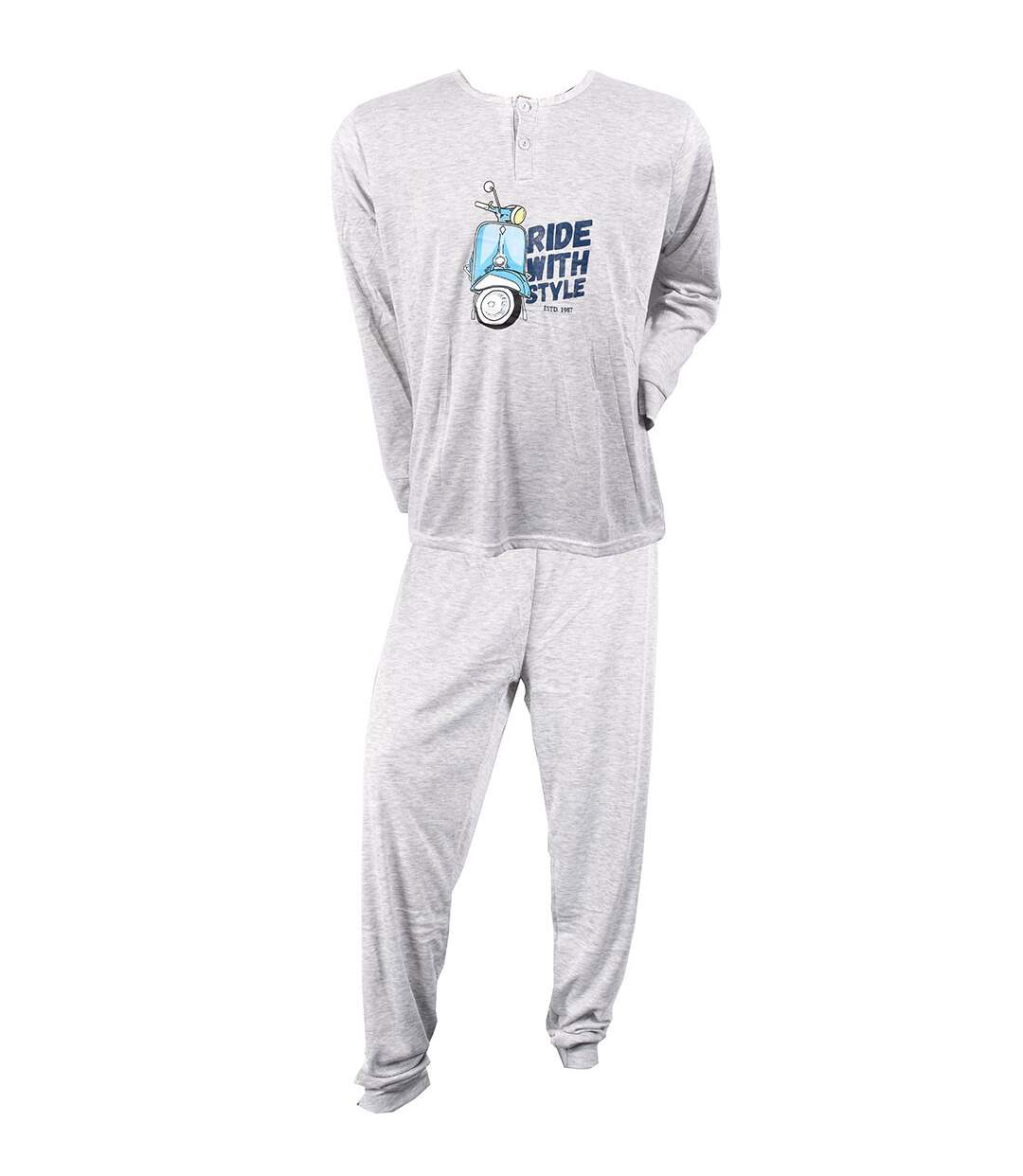 Pyjama Homme Long SWEET SECRET C2690 SCOOTER GRIS-1