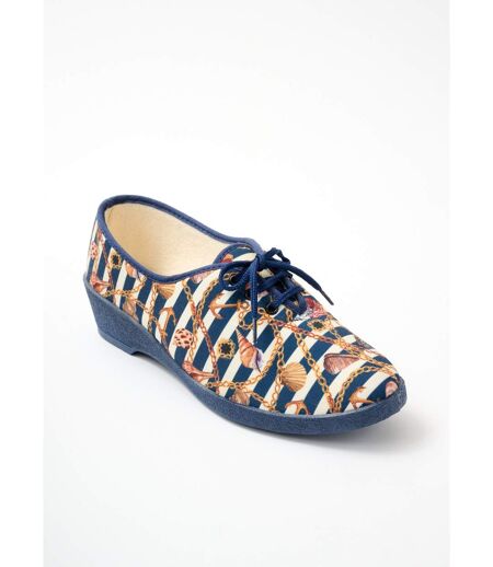 Derbies lacées toile compensées