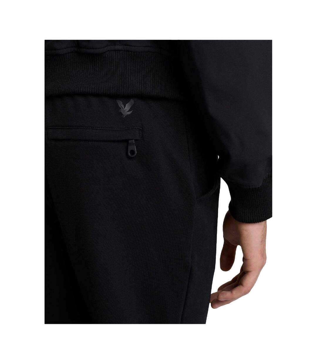 Mens Ribbed Waistband Sweatpants Black Lyle & Scott-4