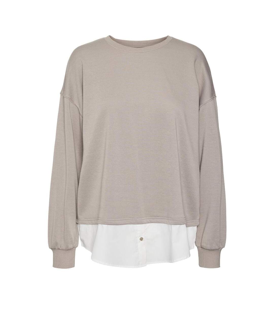 Sweat beige femme vero moda yoyo - m-3