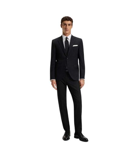 Mens H-genius Virgin Wool Trousers Black Boss