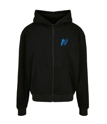 Mens Le Papillon Heavyweight Zipped Oversized Hoodie Noir Mister Tee