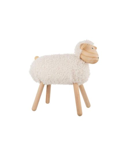 Statuette Mouton en Bois Chalet 45cm Blanc Cassé
