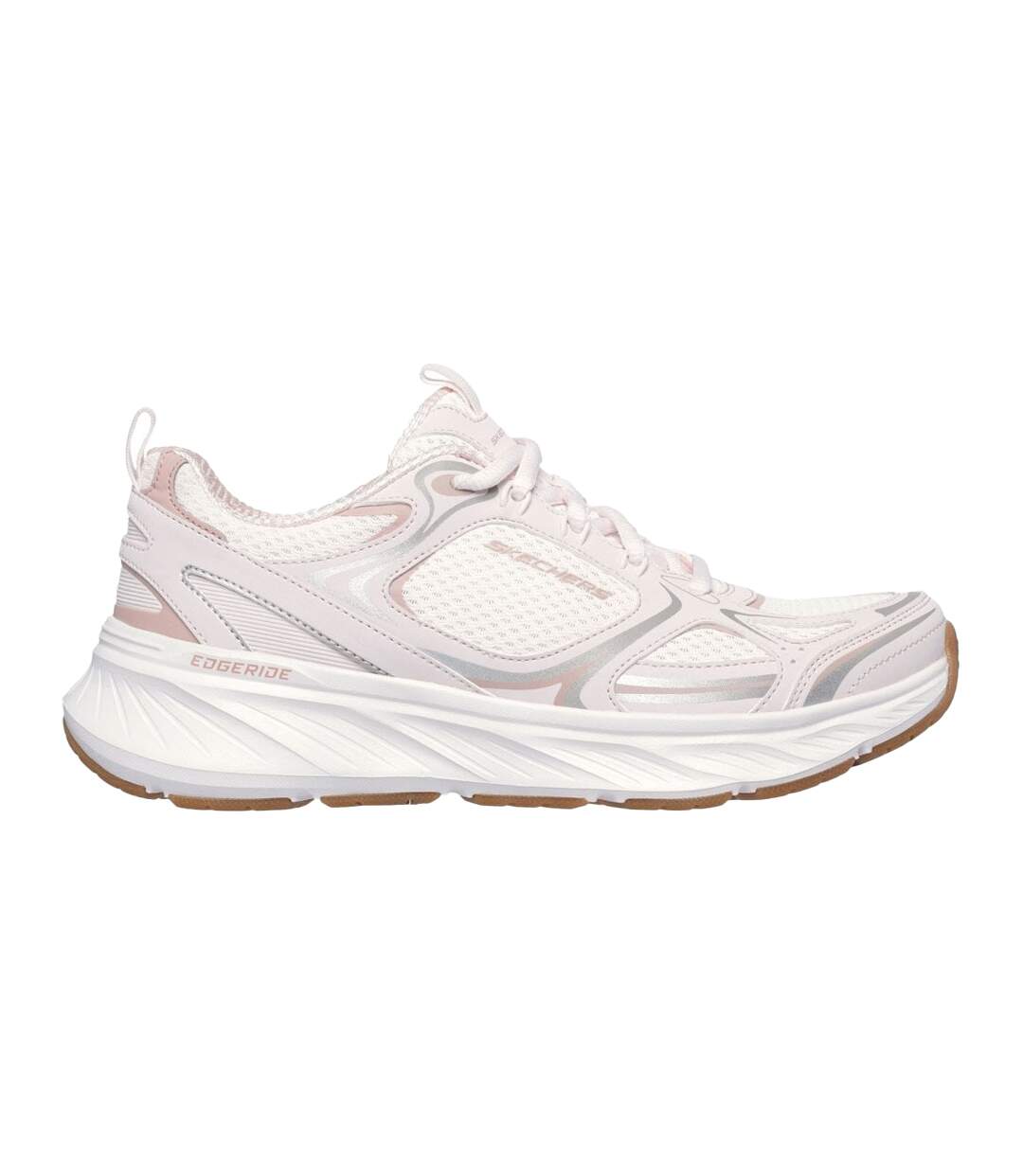 Womens/ladies Edgeride Silver Eclipse Trainers Pink White Skechers-2
