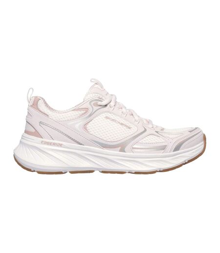 Womens/ladies Edgeride Silver Eclipse Trainers Pink White Skechers
