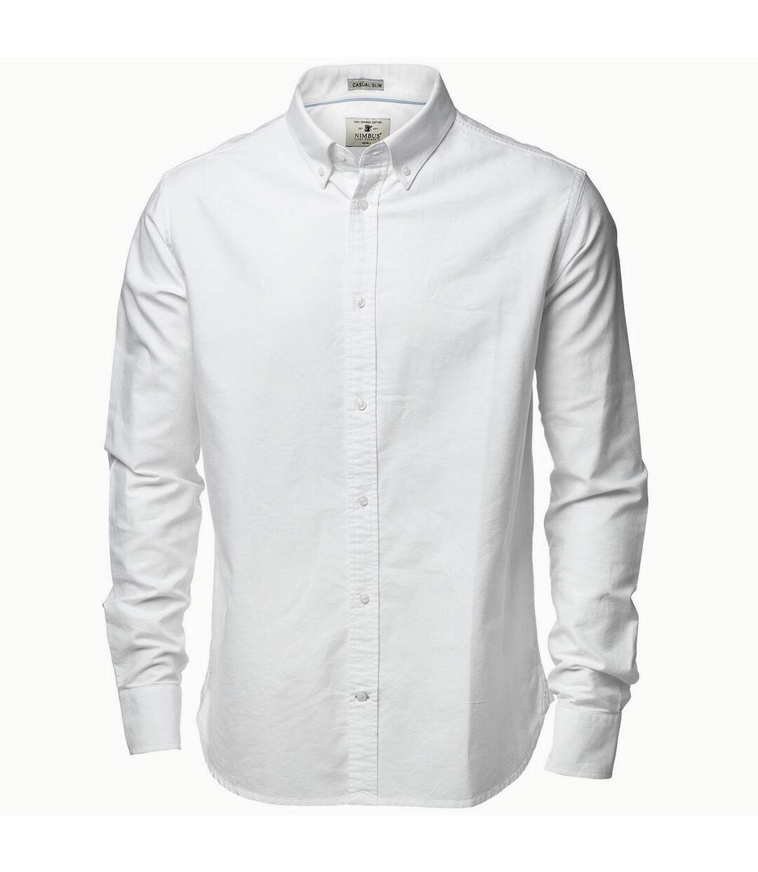 Mens rochester oxford long sleeve formal shirt white Nimbus