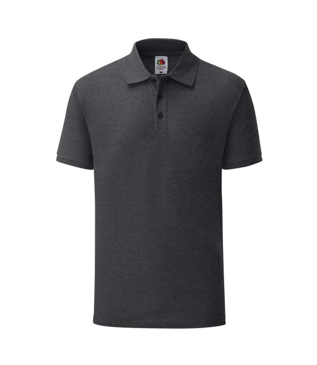 Polo Manches Courtes Homme Gris Foncé Chiné Fruit Of The Loom-1