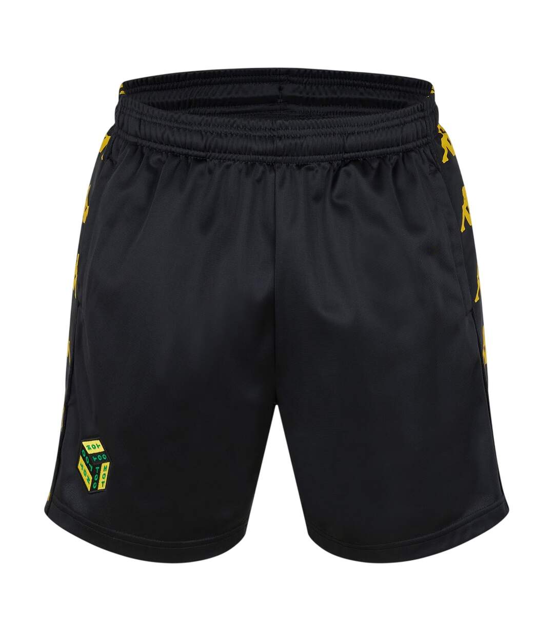 Short De Course Banda Too Hot Homme Noir Jaune Vif Kappa-1
