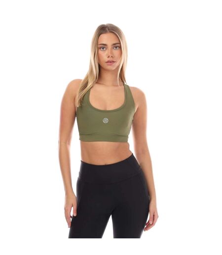 Womens/ladies Series-3 Active Sports Bra Khaki Green Skins