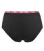Womens/ladies Logo Cotton Briefs Black Fluorescent Pink Lonsdale-3