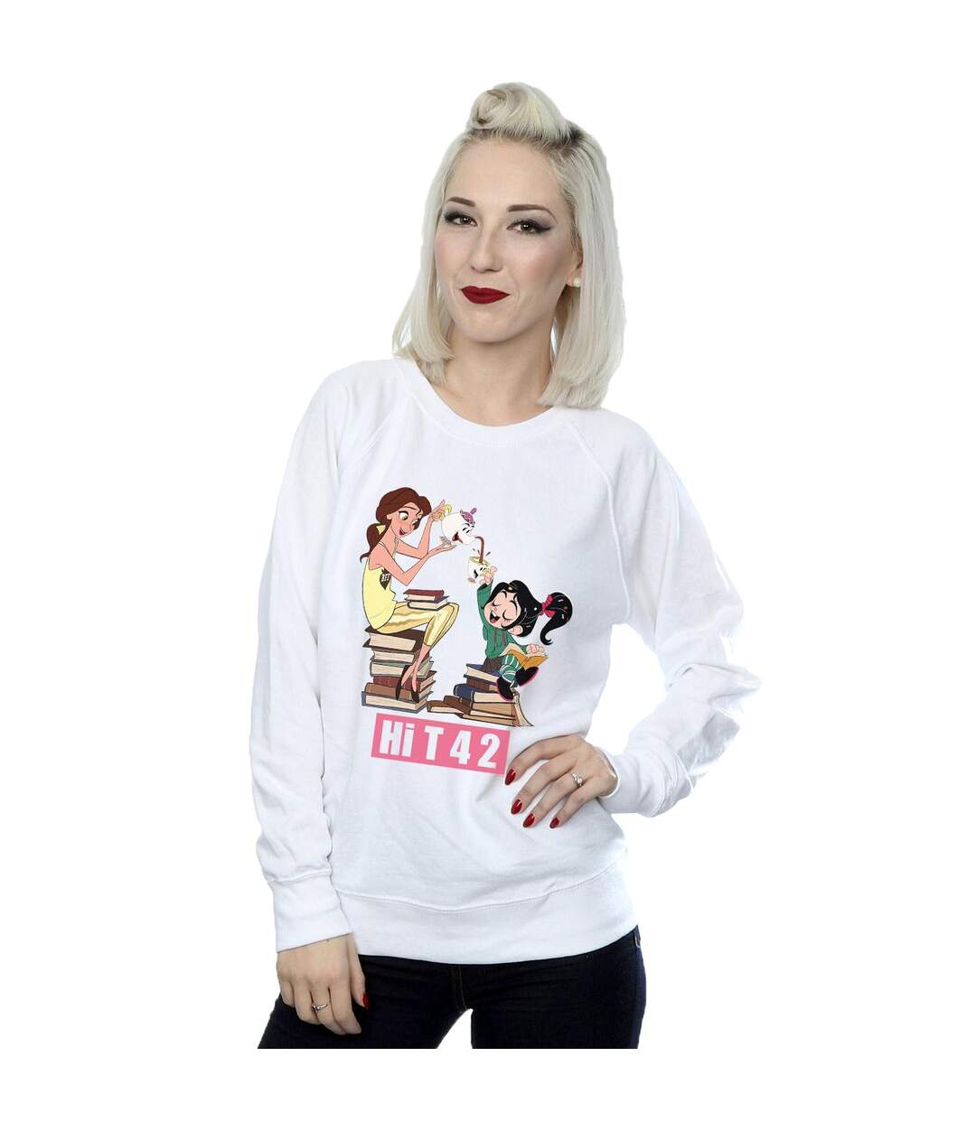 Disney Sweat Womens/Ladies Wreck It Ralph Belle And Vanellope Sweatshirt (Blanc) - UTBI43181-2