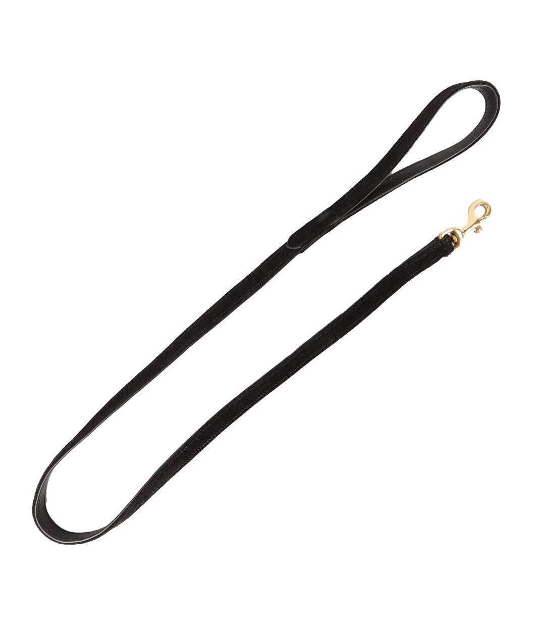 Noble suede dog lead 120cm black/gold Benji & Flo-1