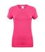 Skinni Fit Womens/Ladies Feel Good Stretch Short Sleeve T-Shirt (Fuchsia)