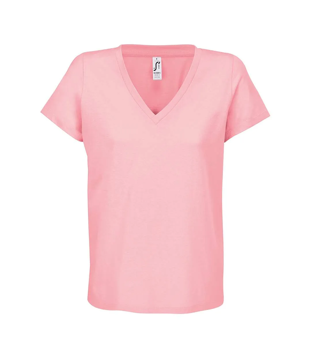 Womens/ladies Regent V Neck T-shirt Candy Pink SOLS-1