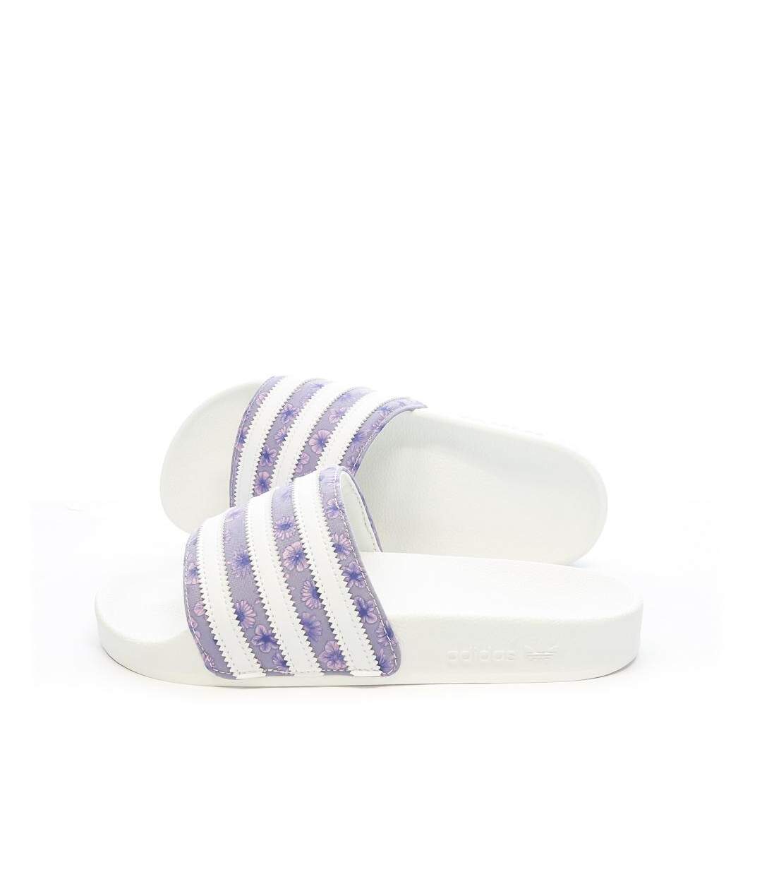 Claquettes Blanche/Mauve Femme Adidas Adilette HQ4294 - 35-1